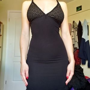 Black mini dress with adjustable straps